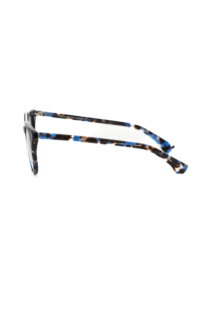 Frankie Morello Geometric Blue Havana Wayfarer Eyeglasses