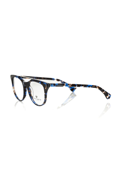 Frankie Morello Geometric Blue Havana Wayfarer Eyeglasses