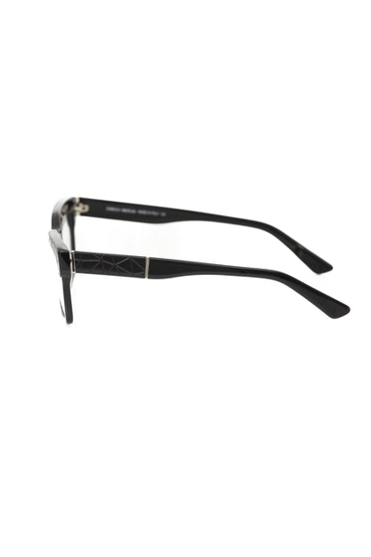 Frankie Morello Black Geometric Wayfarer Eyeglasses