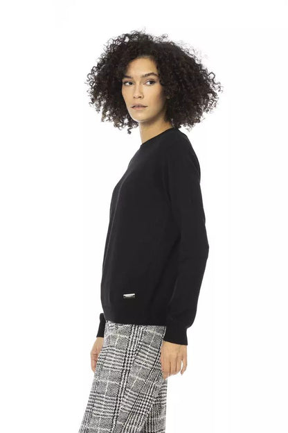 Baldinini Trend Chic Monogram Crewneck Wool-Blend Sweater