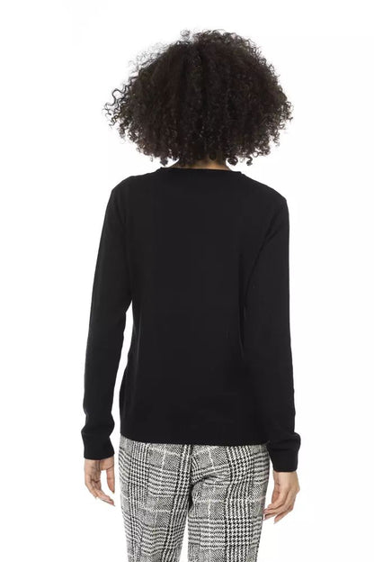 Baldinini Trend Chic Monogram Crewneck Wool-Blend Sweater