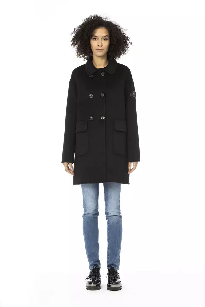 Baldinini Trend Elegant Long Wool-Blend Coat