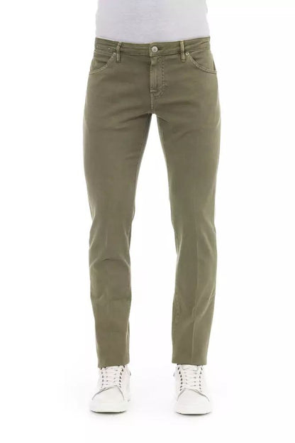 PT Torino Elegant Green Cotton Stretch Jeans