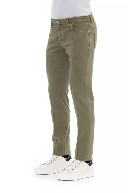 PT Torino Elegant Green Cotton Stretch Jeans