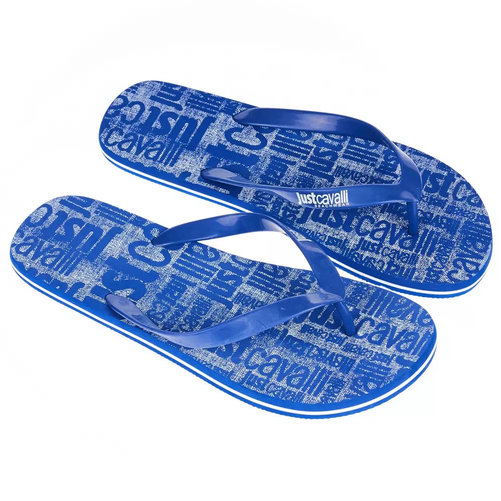 Just Cavalli Elegant Light Blue Men's Flip Flops