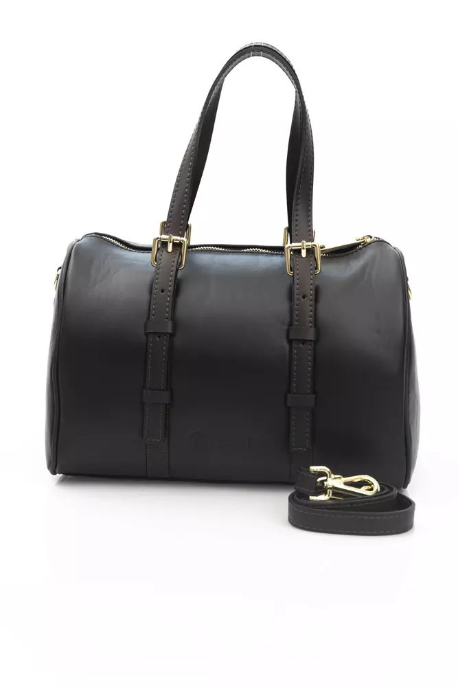 La Martina Elegant Black Leather Crossbody Bag