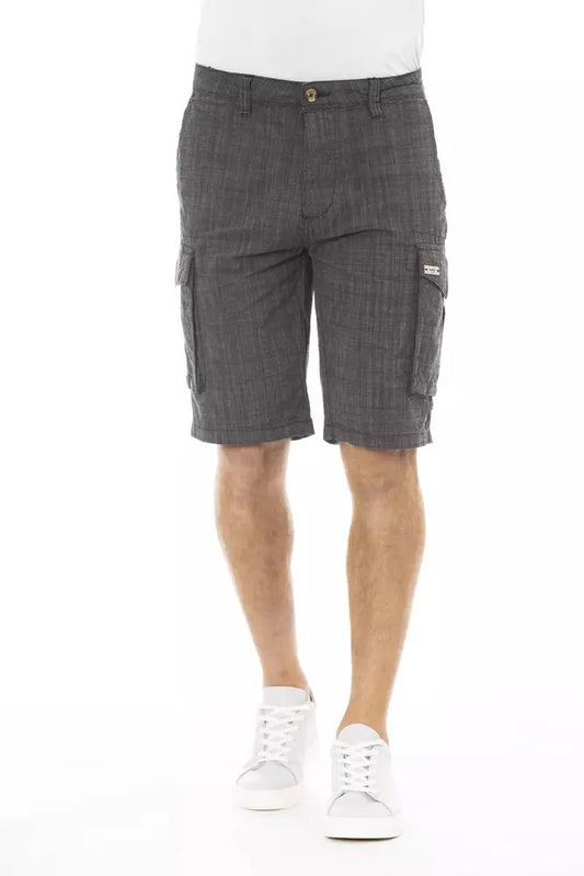 Baldinini Trend Chic Black Cotton Cargo Shorts