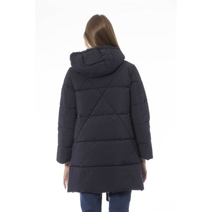 Baldinini Trend Chic Blue Long Down Jacket