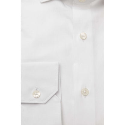 Bagutta Elegant White Cotton French Collar Shirt