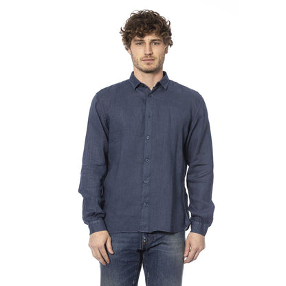 Distretto12 Elegant Blue Linen Shirt for Men