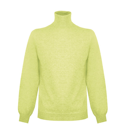 Malo Elegant High Neck Yellow Cashmere Sweater