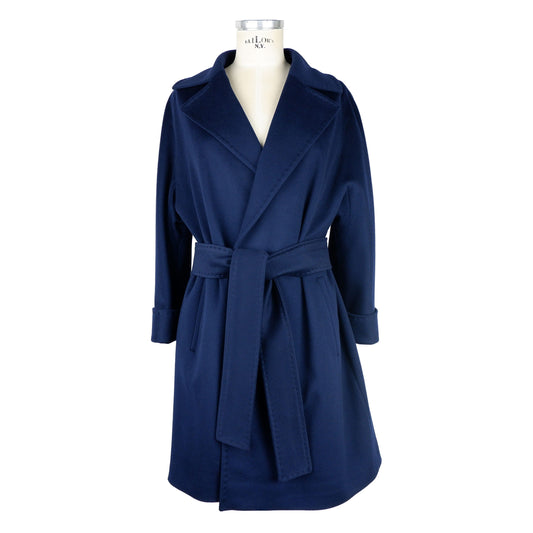 Made in Italy Elegant Wool Vergine Blue Women's Coat