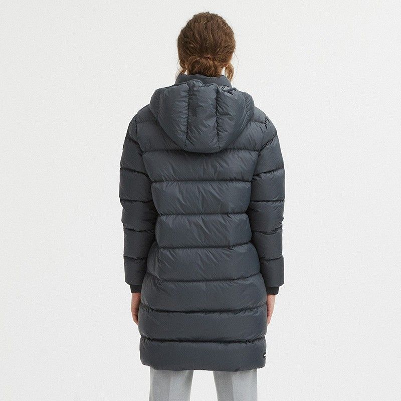 Centogrammi Luxurious Padded Hooded Jacket in Dark Grey