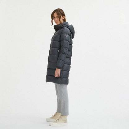 Centogrammi Luxurious Padded Hooded Jacket in Dark Grey