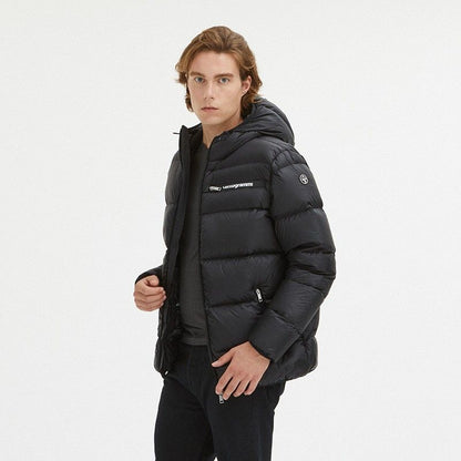 Centogrammi Sleek Black Goose Down Hooded Jacket