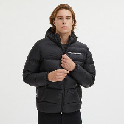 Centogrammi Sleek Black Goose Down Hooded Jacket