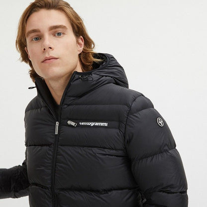 Centogrammi Sleek Black Goose Down Hooded Jacket