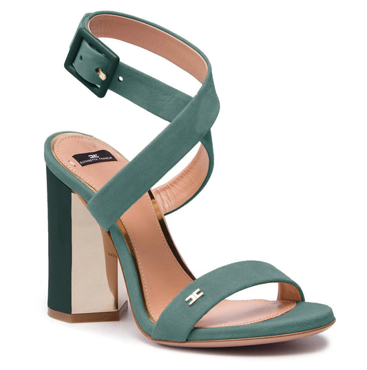 Elisabetta Franchi Suede Sandals with Maxi High Heel