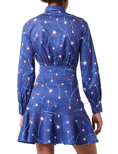 Love Moschino Chic Cotton Shirt Collar Dress in Abstract Print