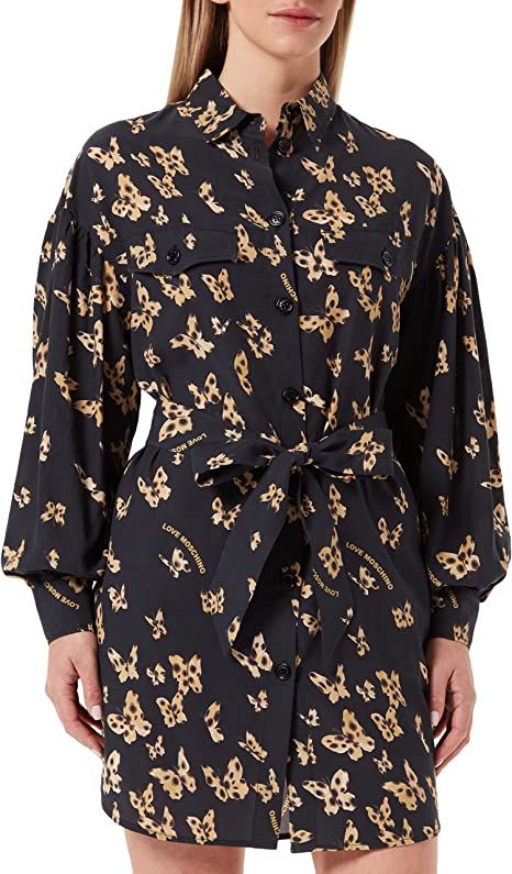 Love Moschino Elegant Butterfly Motif Cotton Dress