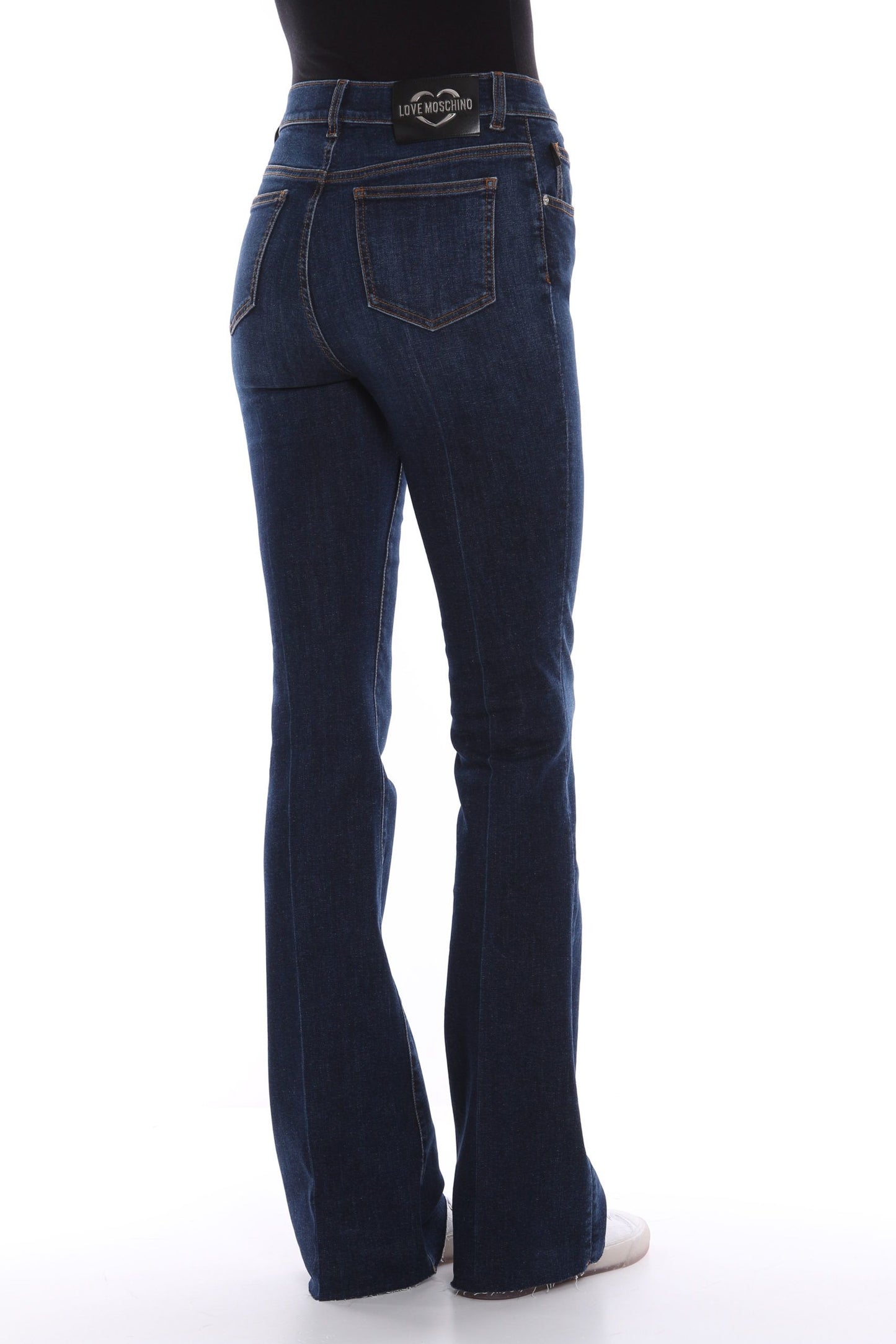 Love Moschino Elegant Dark Blue Bell-Bottom Jeans