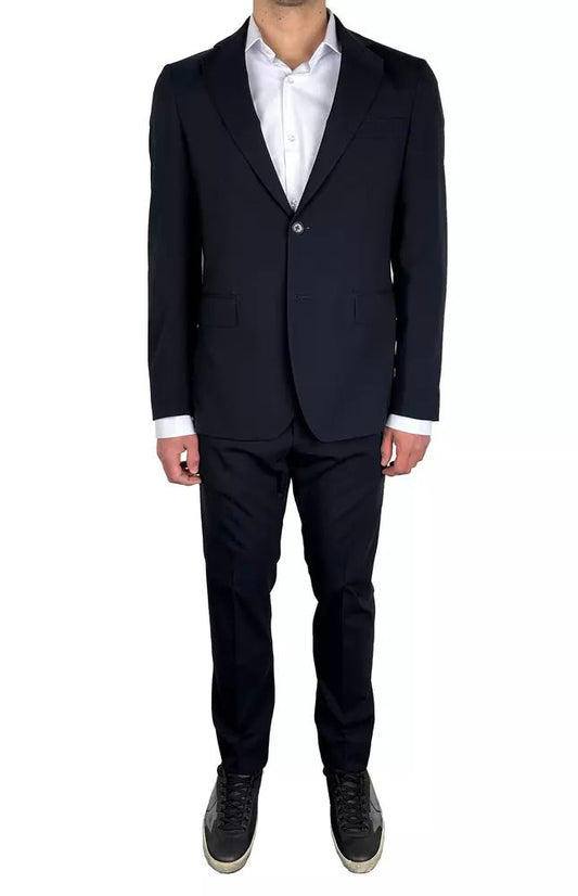 Aquascutum Elegant Navy Blue Two-Piece Suit