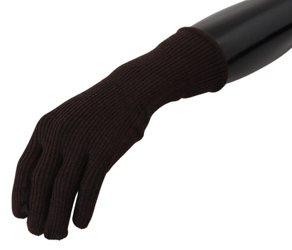 Dolce & Gabbana Elegant Silk Cashmere Brown Gloves