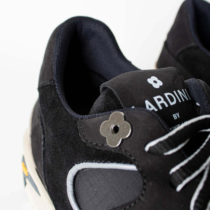 Lardini Elegant Black Leather and Suede Sneakers