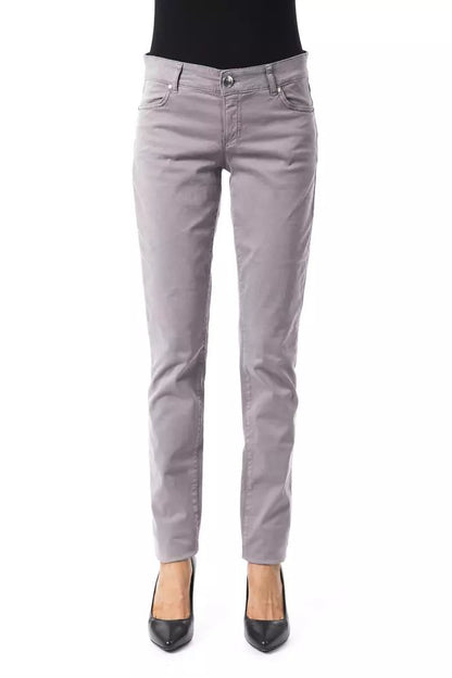 BYBLOS Chic Gray Cotton Blend Pants