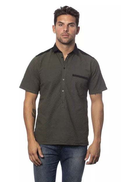 Verri Army Regular Fit Cotton Blend Shirt