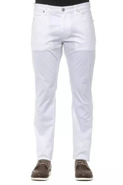 PT Torino Exquisite White Slim Trousers for Men