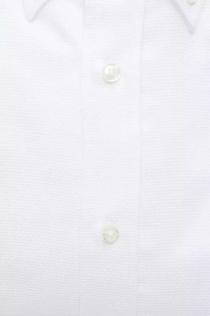 Robert Friedman Elegant White Cotton Button-Down Shirt