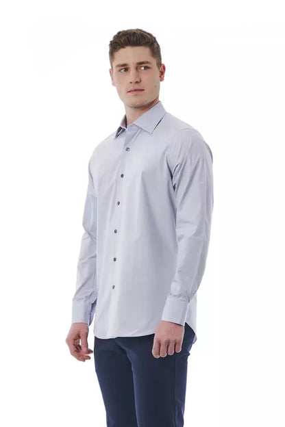 Bagutta Elegant Gray Italian Collar Shirt - Regular Fit