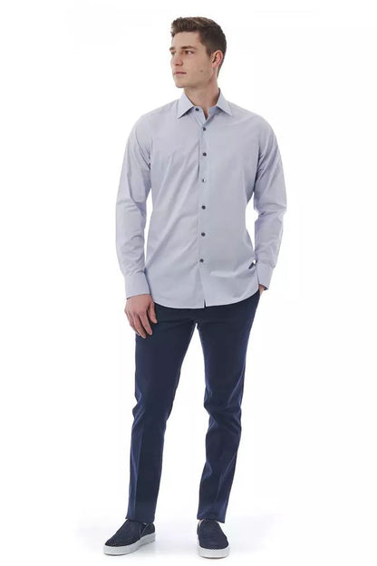 Bagutta Elegant Gray Italian Collar Shirt - Regular Fit