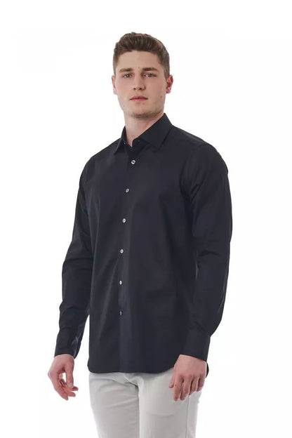 Bagutta Elegant Black Cotton Italian Shirt