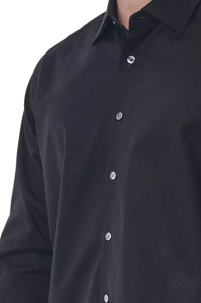 Bagutta Elegant Black Cotton Italian Shirt