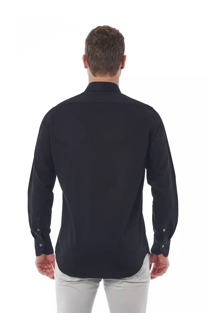 Bagutta Elegant Black Cotton Italian Shirt