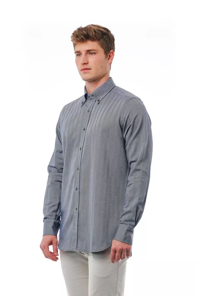 Bagutta Elegant Cotton Regular Fit Blue Shirt