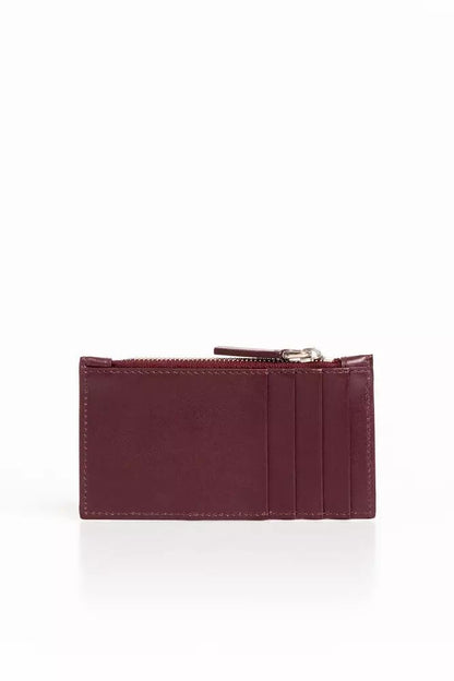 Trussardi Elegant Soft Leather Card Holder in Rich Brown