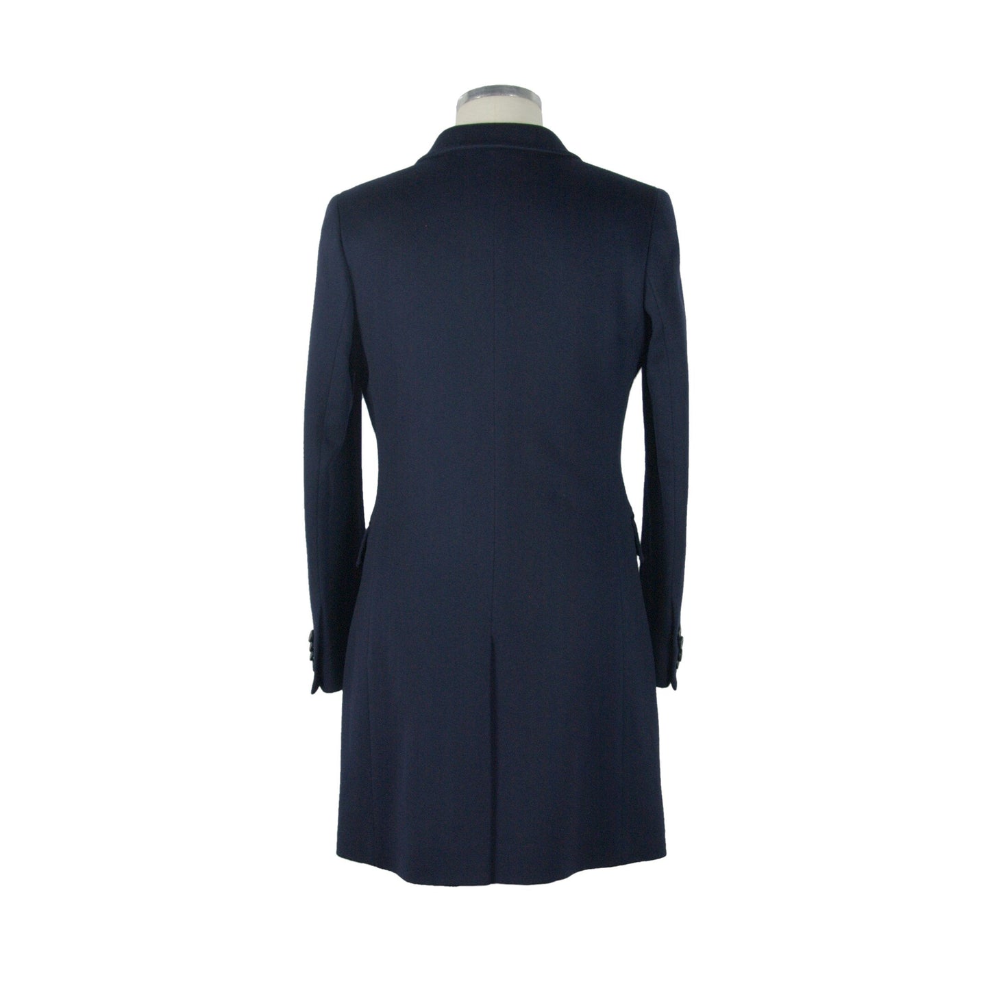 Made in Italy Elegant Italian Wool Coat in Lustrous Blue