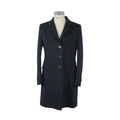 Made in Italy Elegant Black Virgin Wool Coat for Men