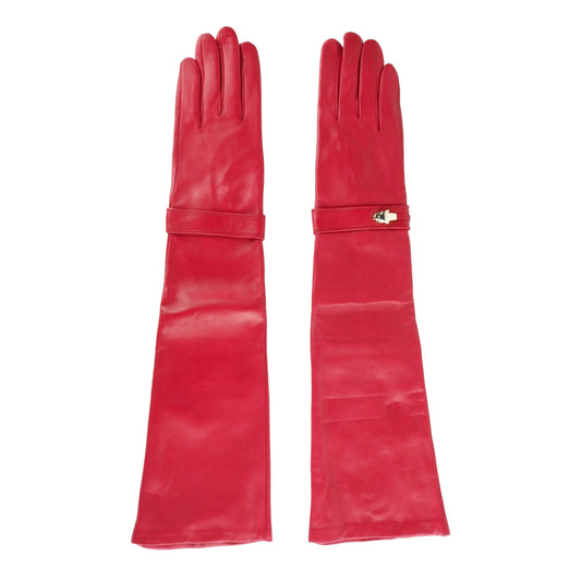 Cavalli Class Elegant Lambskin Leather Gloves in Pink