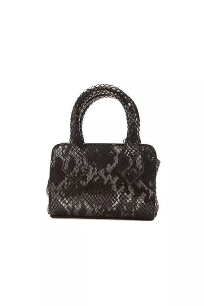 Pompei Donatella Elegant Leather Mini Tote with Python Print