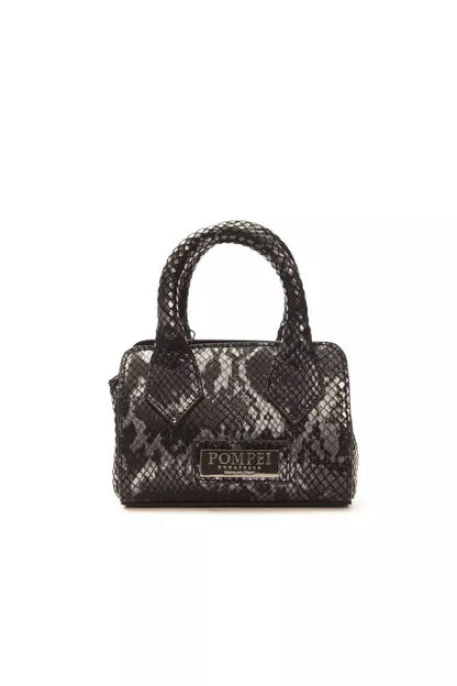 Pompei Donatella Elegant Leather Mini Tote with Python Print